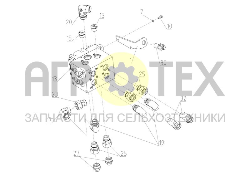 Чертеж Гидроблок (9-18.19.050)